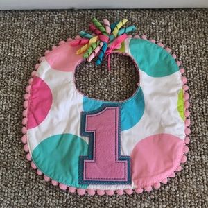 NWOT Mud Pie “1” Birthday bib